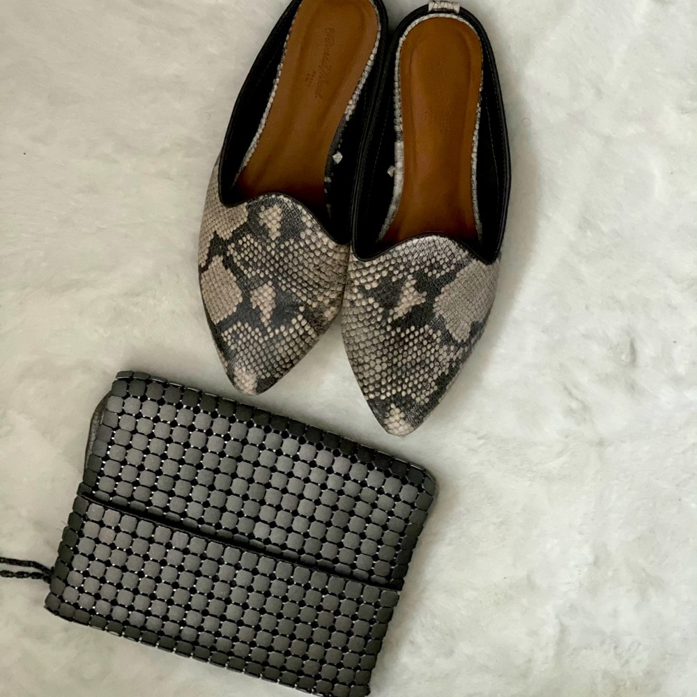 Snake Skin Mules